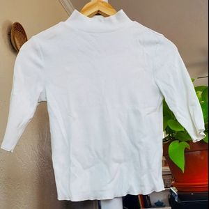 White mock neck knit top from zara